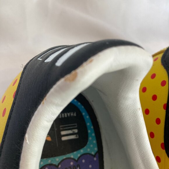 ADIDAS STAN SMITH X PHARELL YELLOW POLKA DOT LEATHER SNEAKERS SIZE 11 - Picture 6 of 8